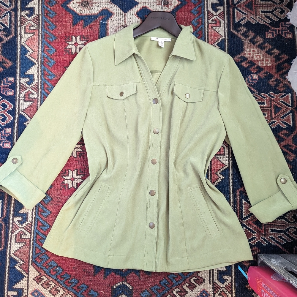 JM collection Green Faux suede jacket
